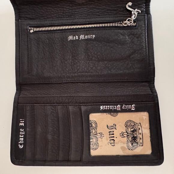 Juicy Couture Y2K Black Leather Wallet - Picture 4 of 8